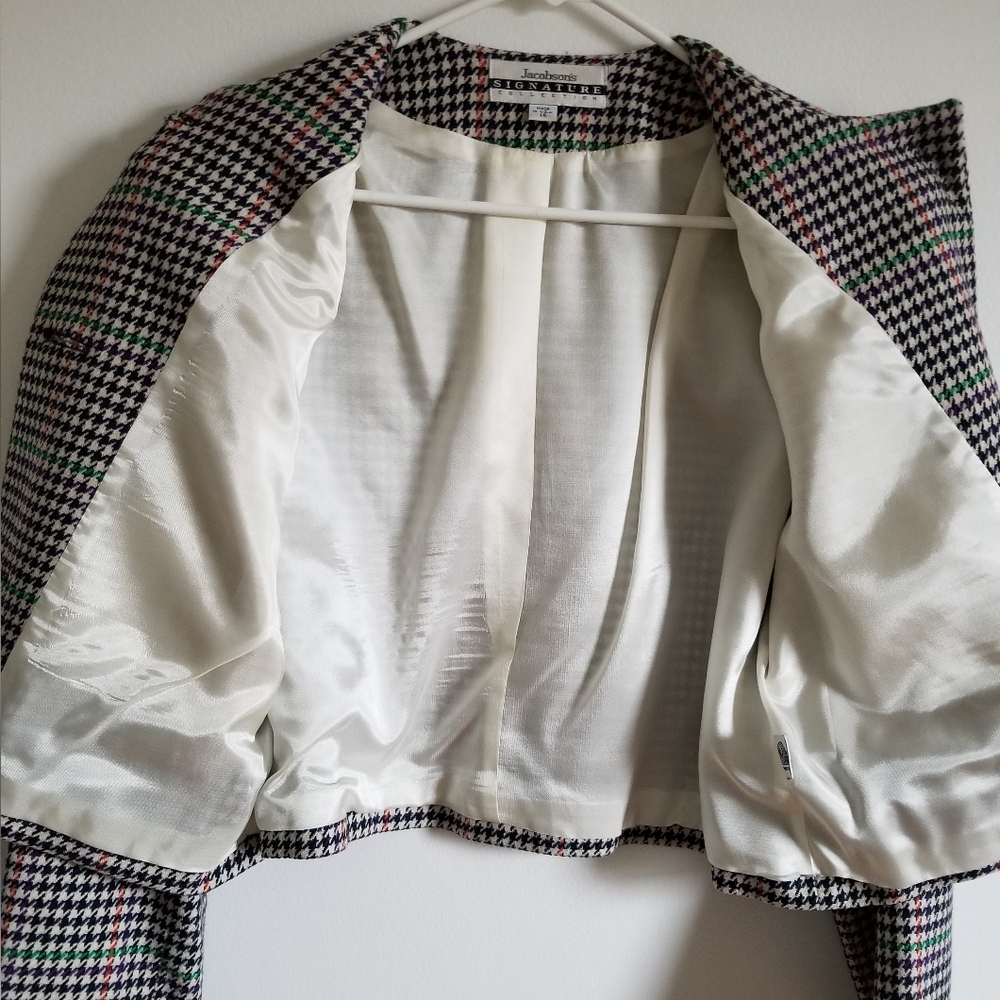 Rare Vintage Fun Jacobson's Multicolor Houndstooth Blazer with Bold Buttons - Picture 5 of 8